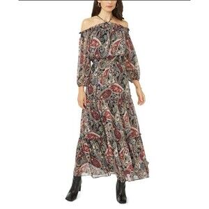 NWT 1.State Printed Halter Smocked Waist Maxi Dress Size 3X